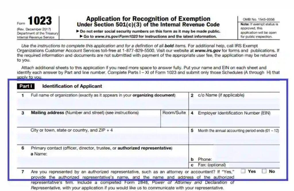 irs form 1023
