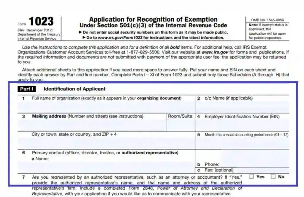irs form 1023