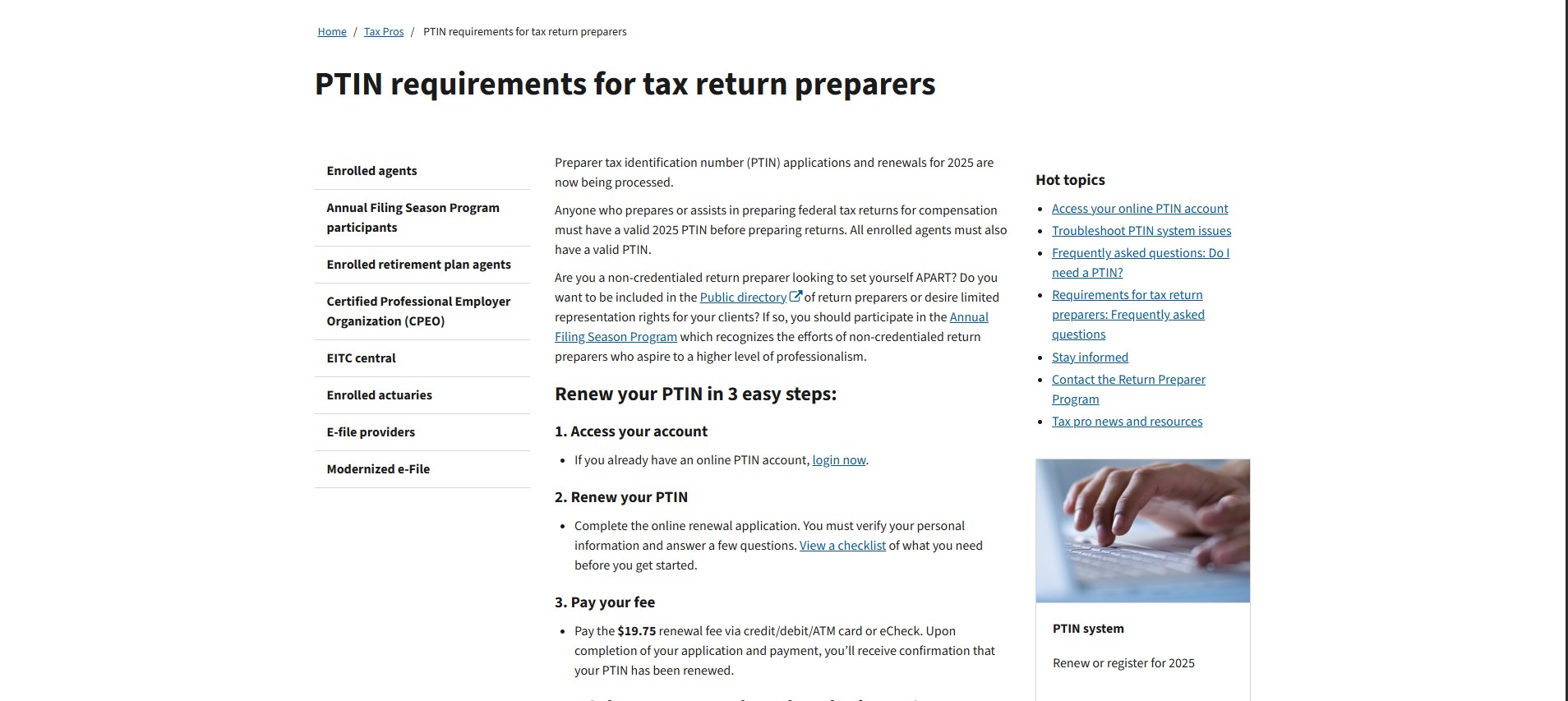 IRS PTIN