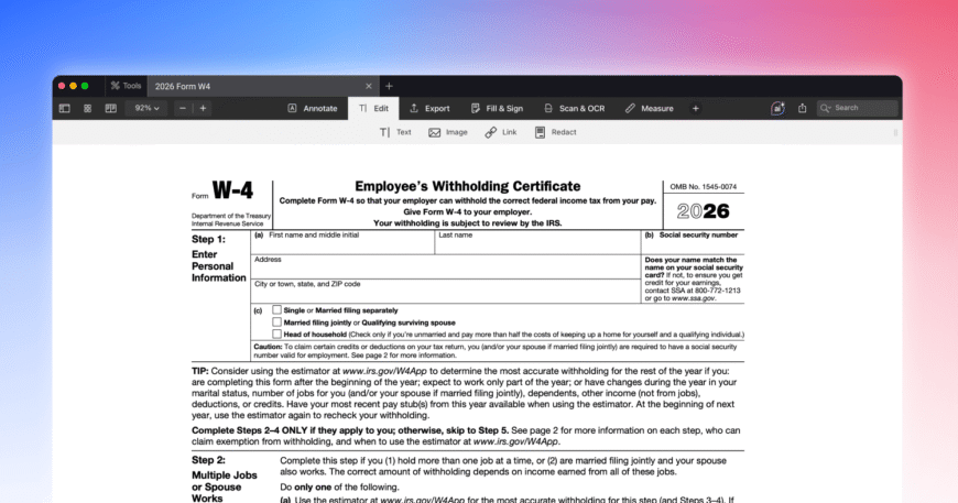 W4 Form 2026