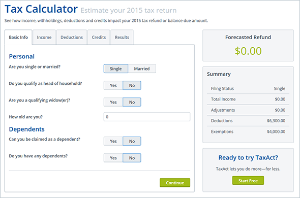 Tax Refund Estimator