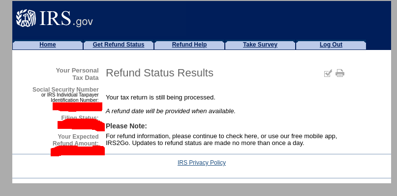 IRS Tax Refund Status